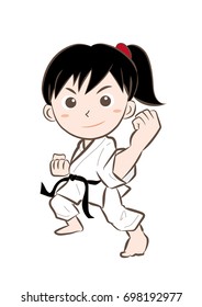 Karate pose / Vector material of Japanese culture