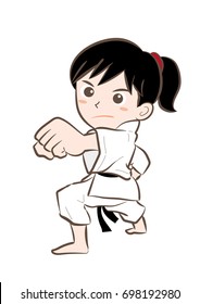 Karate pose / Vector material of Japanese culture