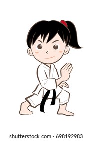 Karate pose / Vector material of Japanese culture