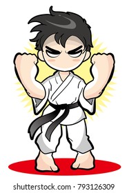 Karate pose, Vector material of Japanese culture