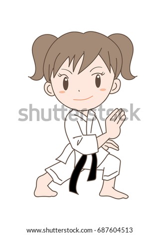 Karate pose / Vector material of Japanese culture