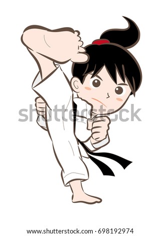 Karate pose / Vector material of Japanese culture