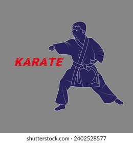 KARATE. KARATE POSITIONS. Karate vector silhouettes. Karate martial arts.