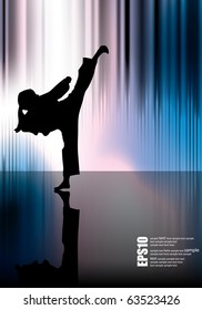 Karate poster with abstract background eps10