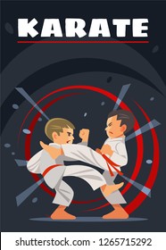 Karate poster. kids sports