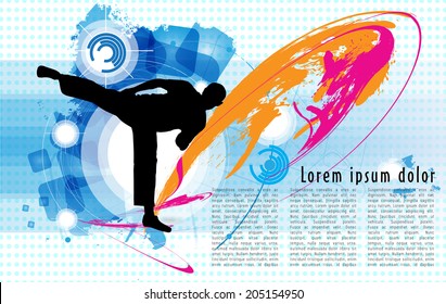 Karate poster. Vector