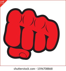 Karate power fist emblem. Martial art colored simbol design. Vector, EPS.