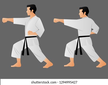 Karate punch graphic vector