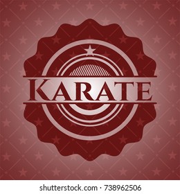 Karate realistic red emblem