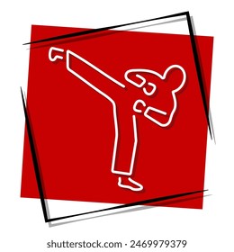 karate red banner. Vector illustration.
