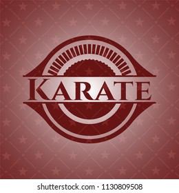 Karate retro red emblem