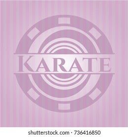 Karate retro style pink emblem