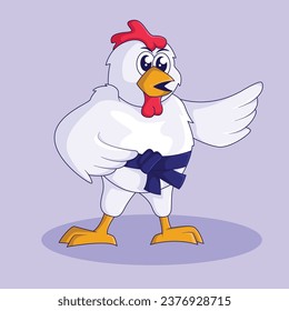 A karate rooster karate character