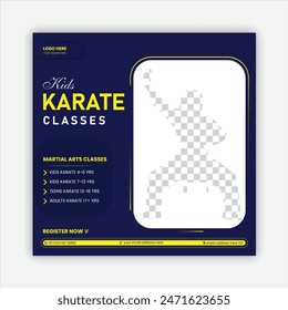 karate school,Kids Taekwondo practice social media design