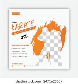 karate school,Kids Taekwondo practice social media design