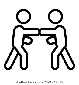 Karate self man icon outline vector. Martial attack. Female defend