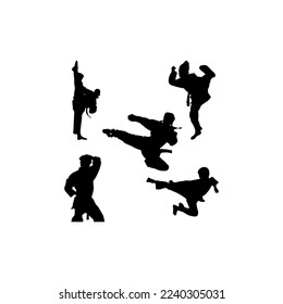 karate set silhouette icon logo