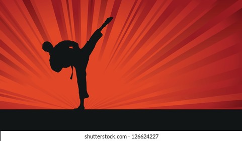 karate silhouette background