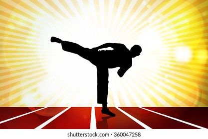 Karate silhouette background