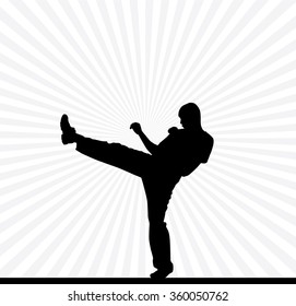 Karate silhouette background