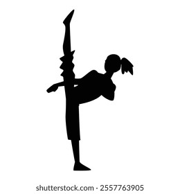 Karate Silhouette Icon for Martial Arts and Combat Sports