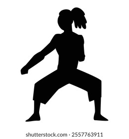 Karate Silhouette Icon for Martial Arts and Combat Sports