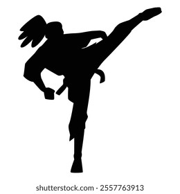 Karate Silhouette Icon for Martial Arts and Combat Sports