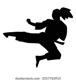 Karate Silhouette Icon for Martial Arts and Combat Sports