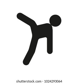 Karate silhouette icon. Vector black object in simple silhouette style witn real karate pose on white background. Element for sport design, karate site and martial arts graphic