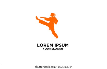 karate silhouette illustration vector template