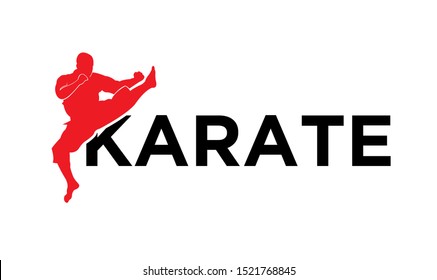 karate silhouette illustration vector template