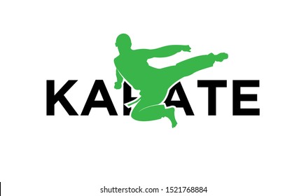 karate silhouette illustration vector template