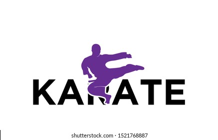 karate silhouette illustration vector template