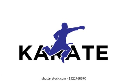 karate silhouette illustration vector template