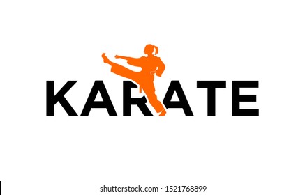 karate silhouette illustration vector template