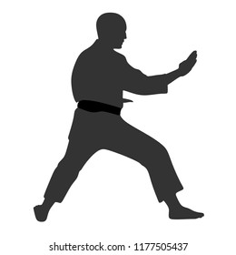 Karate Silhouette On White Background Stock Vector (Royalty Free ...