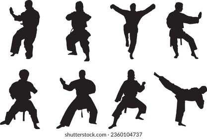 Karate Silhouette Vector Graphic Pack