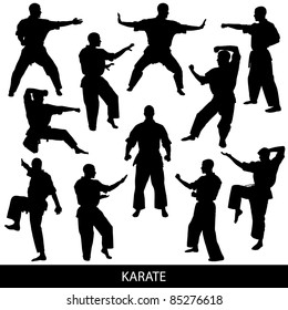 Karate silhouettes