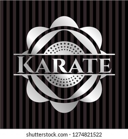 Karate silver emblem or badge