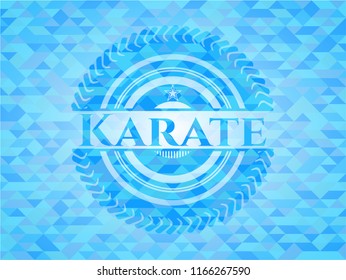 Karate sky blue mosaic emblem