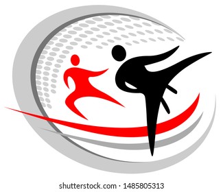 Karate sport abstract vector illustration