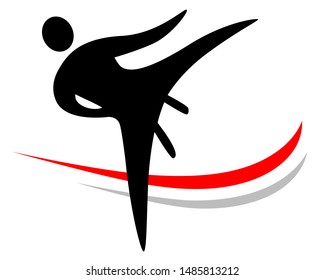 Karate sport action vector illustration