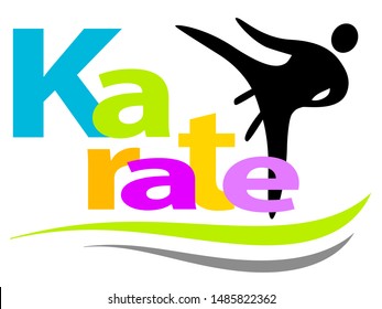 Karate sport action vector logo