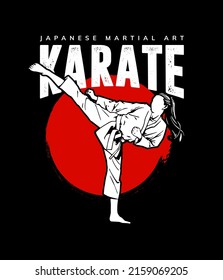 karate sport artwork for t-shirt design