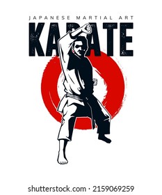 karate sport artwork for t-shirt design