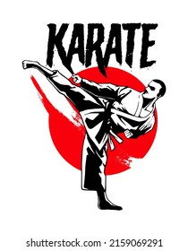 karate sport artwork for t-shirt design