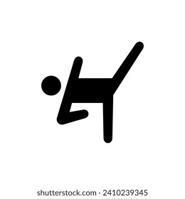 karate sport silhouette vector illustration in trendy style