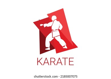 Karate sport vector line icon. sportman, fighting stance. sport pictogram illustration.