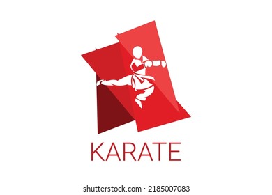 Karate sport vector line icon. sportman, fighting stance. sport pictogram illustration.