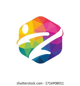 Karate sports vector logo design. Martial art logo concept.